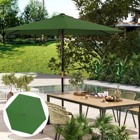Outsunny Înveliș de Schimb pentru Umbrelă cu Orificii de Aerisire, Ø300 cm, Verde | Aosom Romania