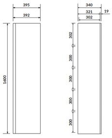 Dulap baie suspendat Cersanit Moduo, o usa, 160 cm, antracit Antracit