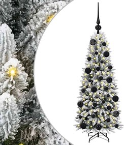 vidaXL Brad de Crăciun artificial cu 150 LED cu suport Alb 120 cm