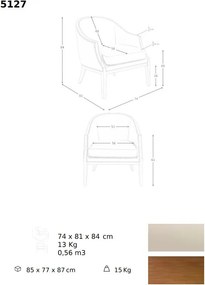 Fotoliu LUX cu design modern Grey Cowhide Leather