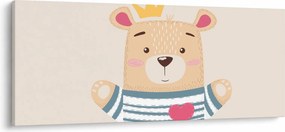 Tablou - Teddy ursuleț cu coroană (120x50 cm)