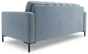 Canapea Bali Light Blue, 2 locuri/catifea/picioare negre