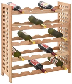 247101 vidaXL Suport sticle vin pentru 25 sticle, 63x25x73 cm, lemn masiv nuc