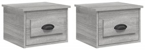 816389 vidaXL Noptiere de perete, 2 buc., gri sonoma, 41,5x36x28 cm