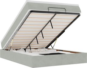 vidaXL Cadru de pat otoman cu saltea Gri deschis 140x200cm catifea