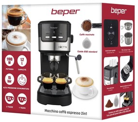 Beper P101CAF100 Aparat de espresso 2in1