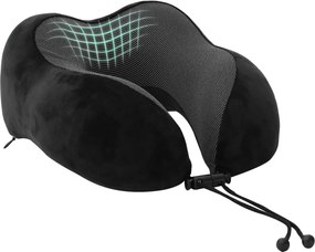 vidaXL Perna de gât pentru călătorie Ajustabil Negru 27 x 26 x 14 cm