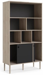 Biblioteca cu 2 usi glisante Culoare neagra, ELISEO