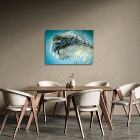Tablou pe sticlă cu pană (70x50 cm)