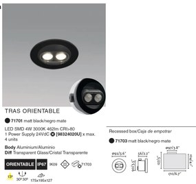 Spot LED incastrabil de exterior orientabil TRAS 4W