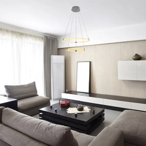 Lustra LED cu telecomanda, circulara 2 inele Irelia