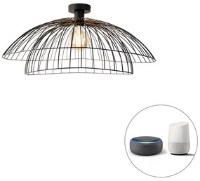 Plafoniera inteligentă neagră 60 cm inclusiv Wifi G95 - Pua