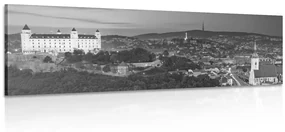 Tablou seară în Bratislava alb-negru