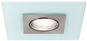 Spot incastrabil tavan directionabil cu sticla decorativa CLASA crom satin/alb