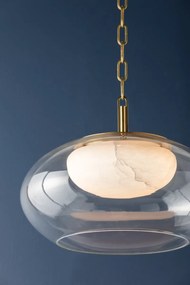Lustra LED Suspendata, Sticla, Alabastru, Moore