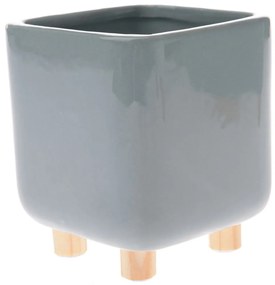 Husă ceramică pentru ghiveci Roland verde, 10,3 x12 cm
