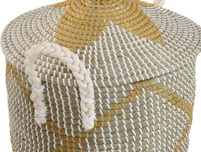 Set coșuri decorative pentru depozitare coral, din iarbă de mare și bumbac, 41×41×57 cm, „Coral"