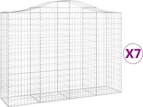 vidaXL Coșuri gabion arcuite 7 buc, 200x50x140/160 cm, fier galvanizat