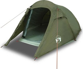 vidaXL Cort camping tunel pentru 3 persoane verde măsliniu impermeabil