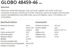 Plafoniera LED cu telecomanda design modern Ani alb