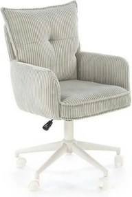 Scaun birou DUMBO, gri deschis/alb, stofa raiata, 52x58x84/94 cm