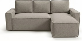 Canapea extensibila de colt SMART BOUCLE, gri-bej, reversibila, 232x143 cm
