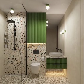 Sollux SL.1894 - Aplica de perete pentru baie ZORI, 1xG9/8W/230V, IP44, verde