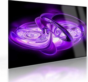 Tablou pe sticlă fractalilor în violet (70x50 cm)