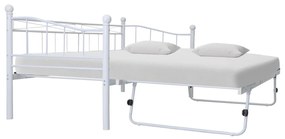 285308 vidaXL Cadru de pat, alb, 180 x 200/90 x 200 cm, oțel