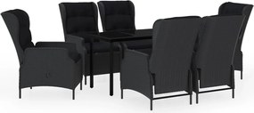 vidaXL Set mobilier pentru grădină, 7 piese, gri închis