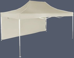 Pavilion de grădină  3x4,5m – din aluminiu, 1 perete lateral, Bej