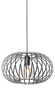 Lampă suspendată de design neagră - Johanna