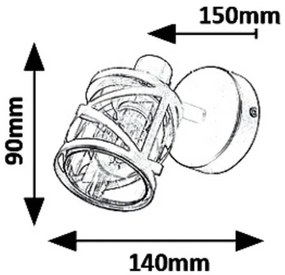 Rabalux 5335 - Aplică perete spot OBERON 1xE14/40W/230V