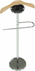 Stander haine SUNIL, stejar/crom, lemn/otel, 46x28x110 cm