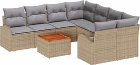 vidaXL Set de canapele pentru grădină 9 pcs Beige și gri deschis