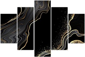 Tablou - Marmură negru - auriu (150x105 cm)