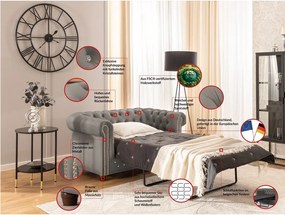 Canapea gri extensibilă cu tapițerie din catifea 148 cm York Blik – Ropez