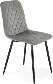 Scaun K525, gri/negru, stofa catifelata/metal, 45x55x89 cm