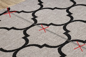 Covor sisal Floorlux 20608 marocani trellis argintiu si negru - SECUNDAR-COTATI PRODUSUL