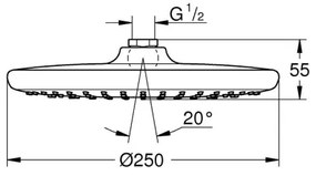 GROHE 26815000 - Cap de duș VITALIO START O 250 mm, crom lucios