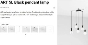 Lustra cu 5 Pendule design minimalist Art negru