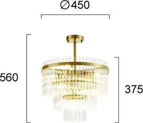 Lustră pe tijă SABRINA 7xE14/40W/230V auriu