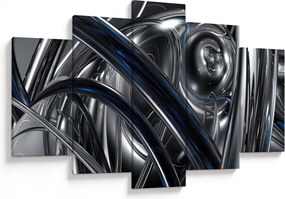 Tabloul cu abstracție gri cu albastru (150x105 cm)