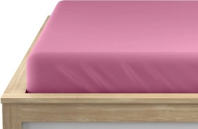 Cearsaf din bumbac cu elastic STANDARD 90 x 200 cm roz