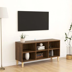 Comoda TV, picioare lemn masiv, stejar maro, 103,5x30x50 cm 1, Stejar brun, 103.5 x 30 x 50 cm