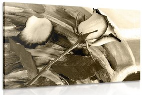 Tablou trandafir în sepia