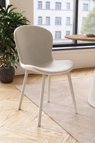 MAZZONI EXPORT FIORA Bej (material Apia 453)/cadru bej-gri (cașmir) – SCAUN MODERN TAPITAT DIN CHENILLE PENTRU LIVING/BUCĂTĂRIE