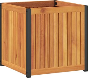 vidaXL Jardinieră de grădină, 45x45x44 cm, lemn masiv acacia/oțel