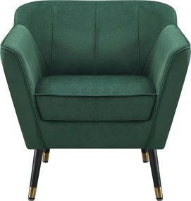 Fotoliu de design, ţesătură Velvet verde/negru/aurie, VIODA