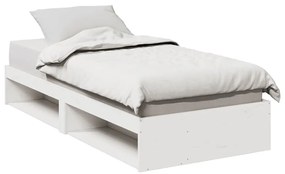 vidaXL Pat de zi fără saltea alb 75x190 cm lemn masiv de pin
